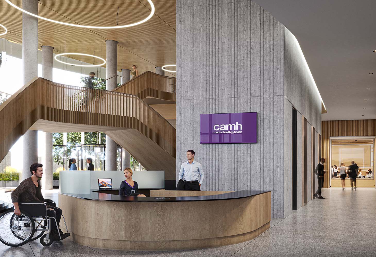 Rendering of the Temerty Discovery Centre at CAMH