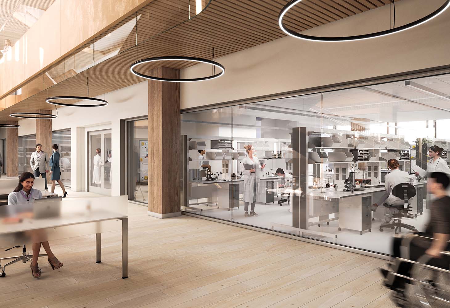 Rendering of the wet lab of the Temerty Discovery Centre