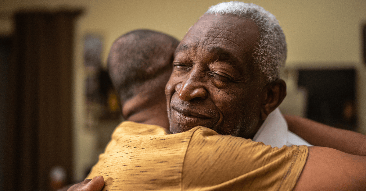 Two people hugging