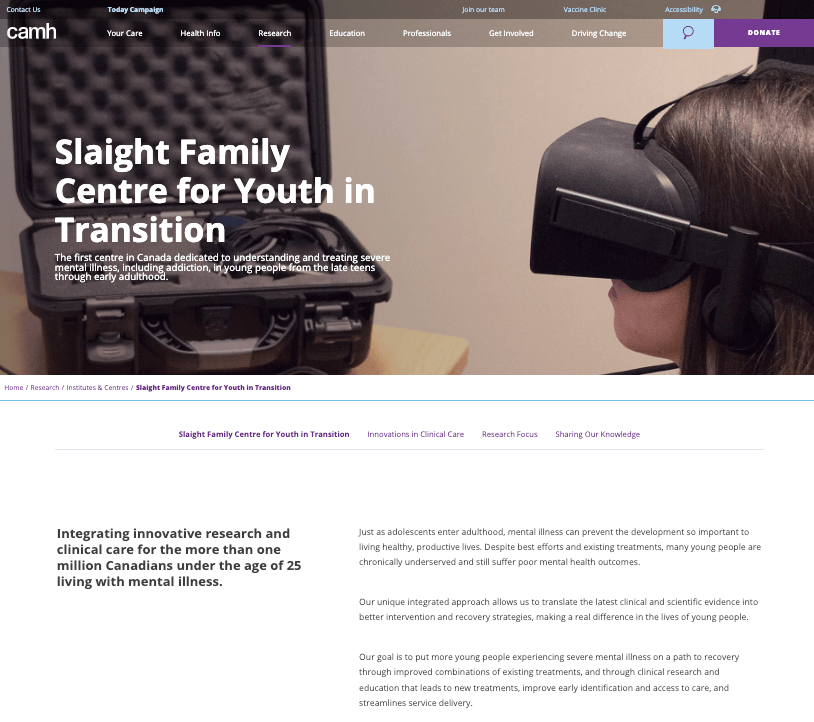 Slaight Centre webpage