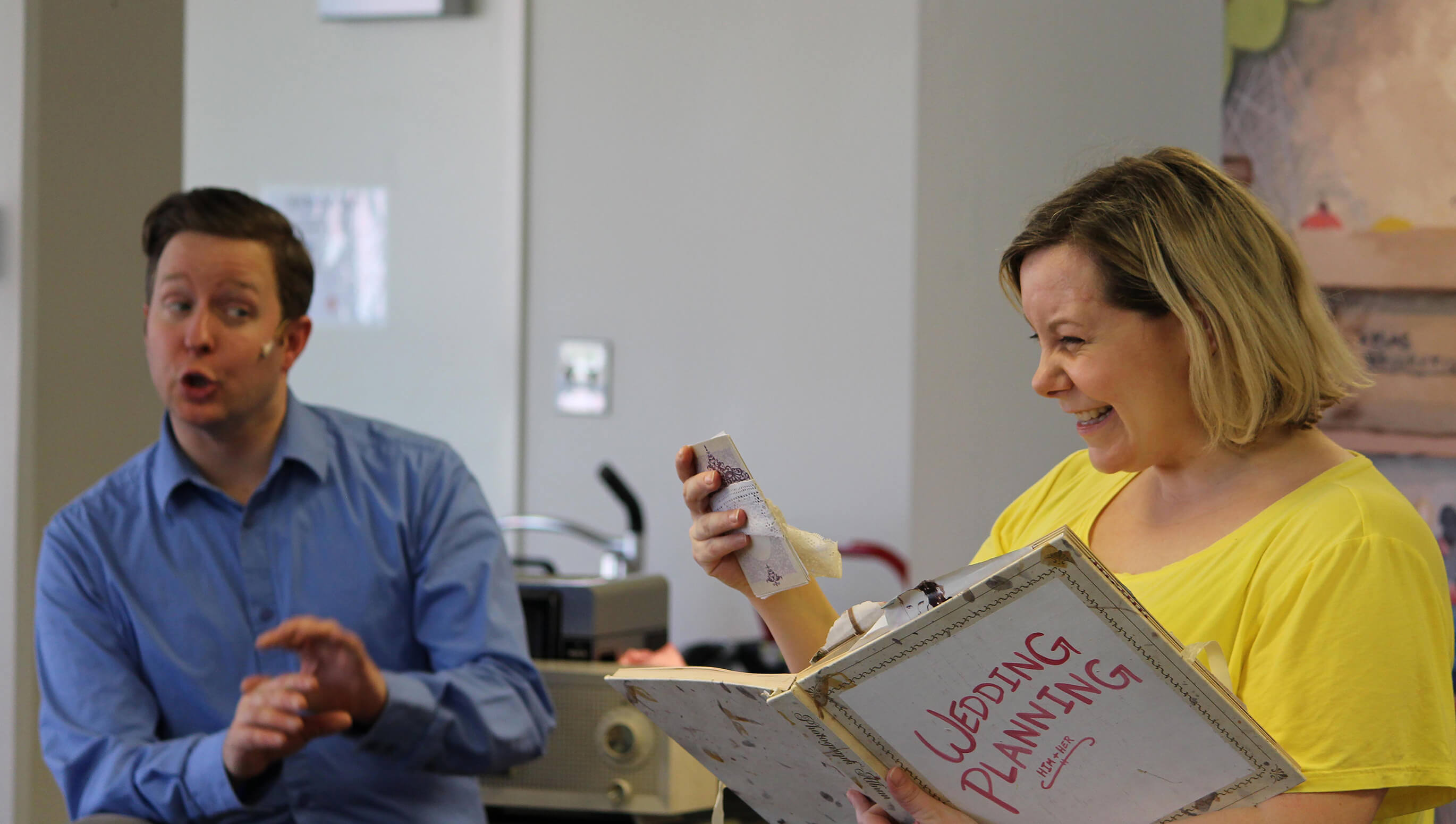 Smile Theatre performers, like Mark and Cara (pictured), bring joy and fun to CAMH clients