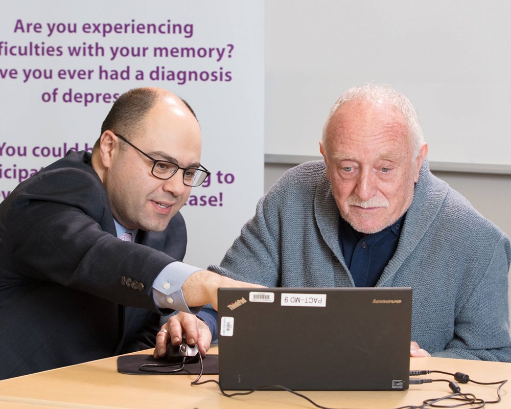 Dr. Tarek Rajji and geriatric patient Ron Singer