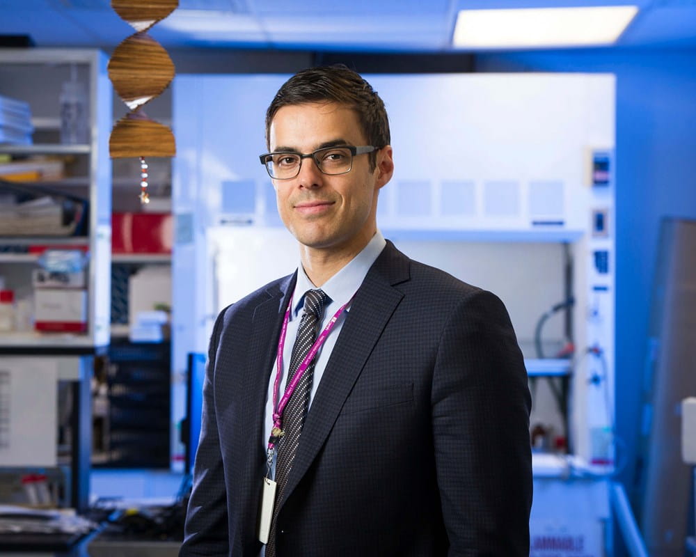 Dr. Aristotle Voineskos in a science lab.