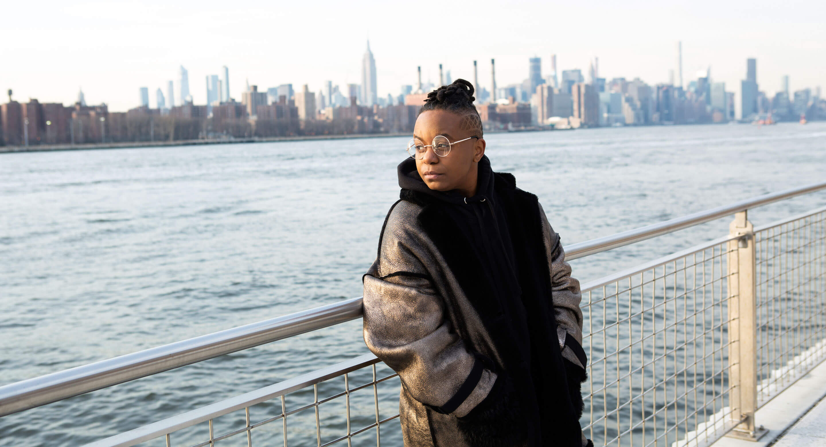 Man standing by river