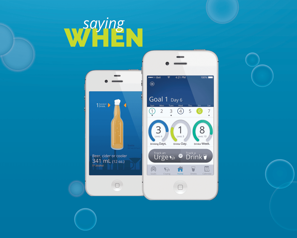 Background featuring the Saying When app.