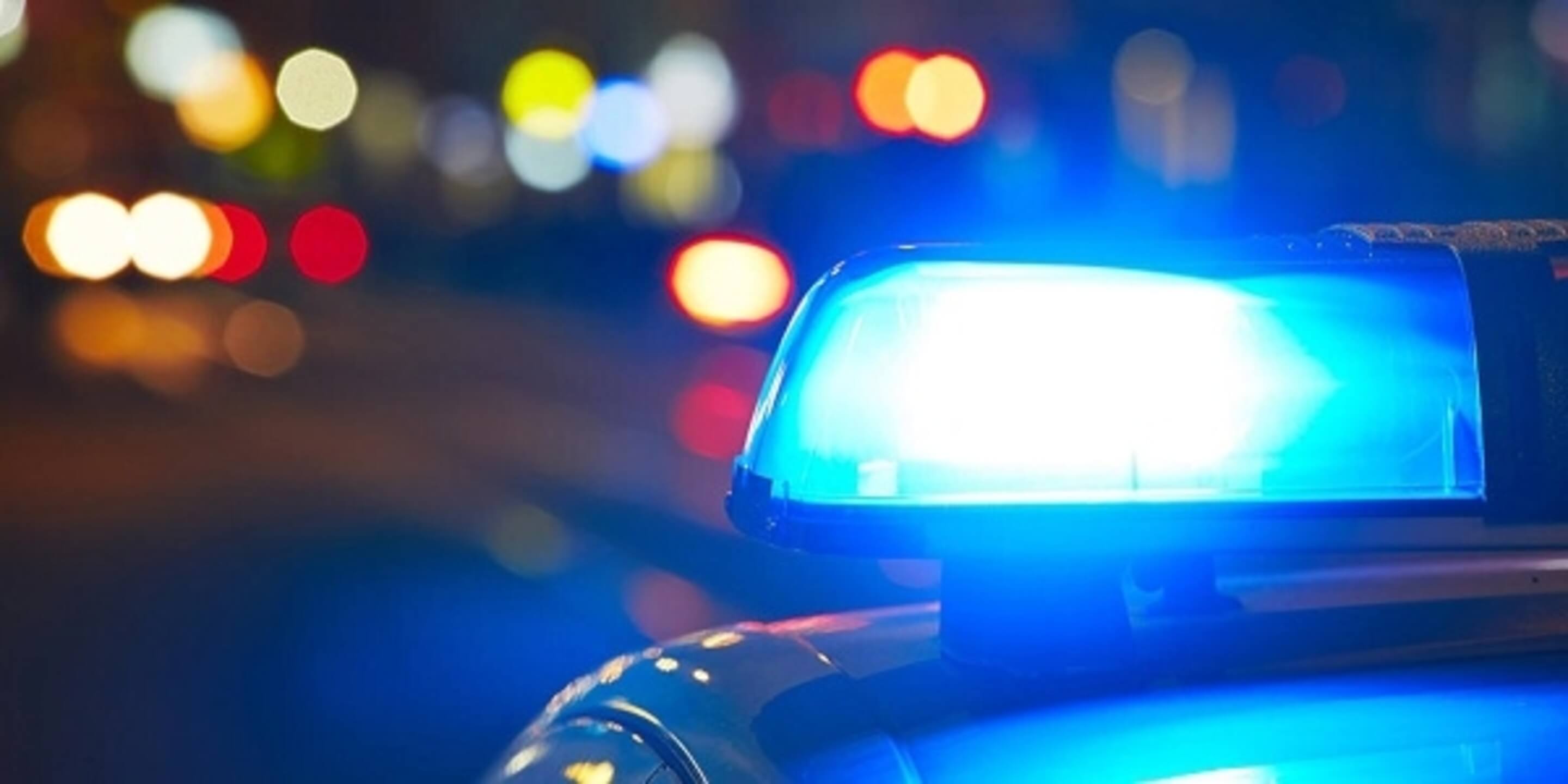 Close-up on lights from a police cruiser