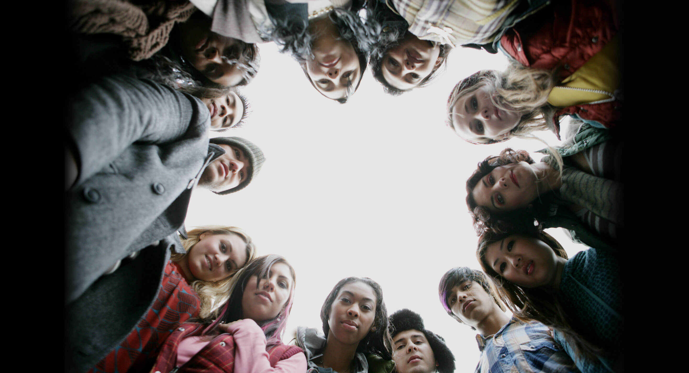 Circle of young people