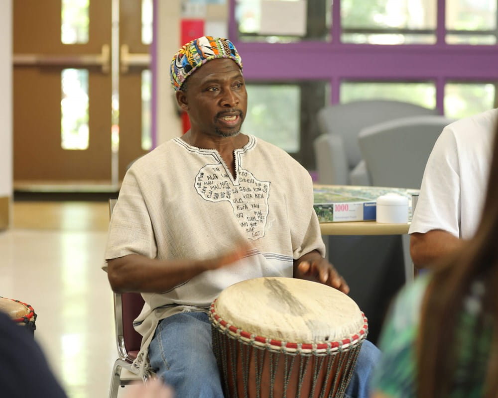 Djembe drumming session