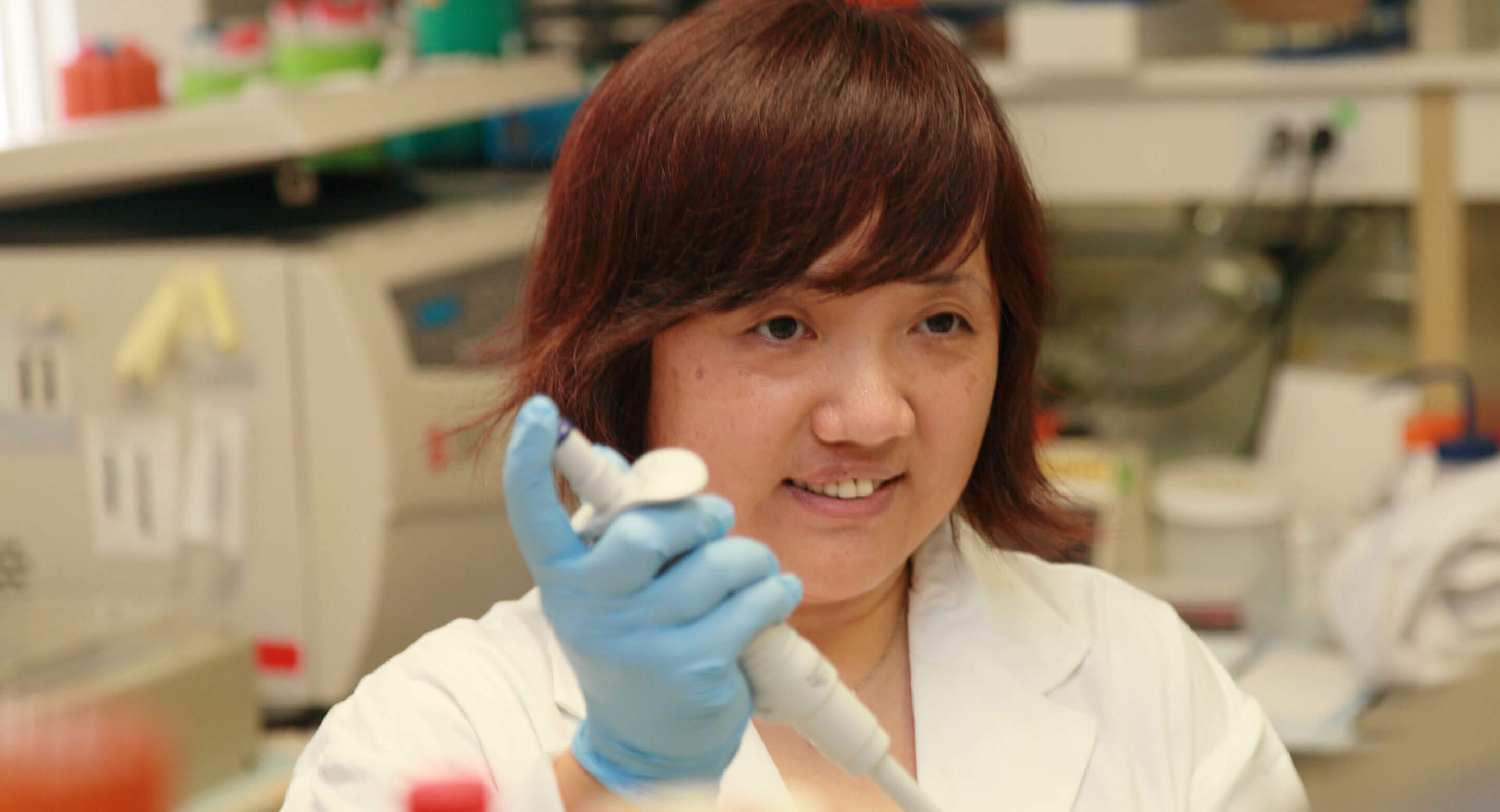 Dr. Fang Liu in lab