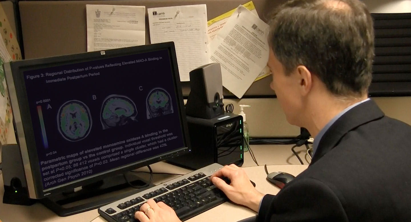 Dr. Jeff Meyer working at computer