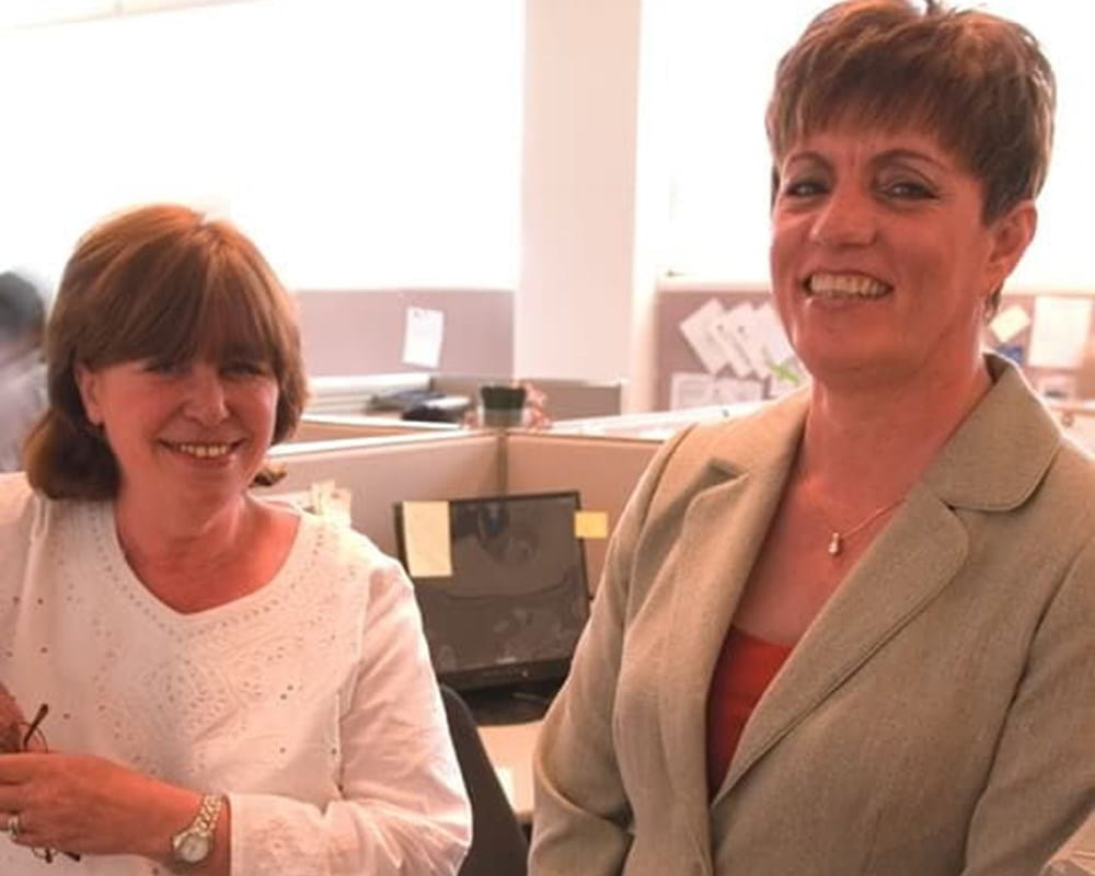 Diana Capponi, CAMH’s Employment Works! Co-ordinator, with Paige in CAMH’s Information Technology Department