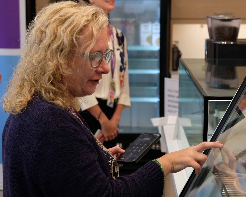 CAMH CEO Sarah Downey checks out the new OTW site on Queen Street