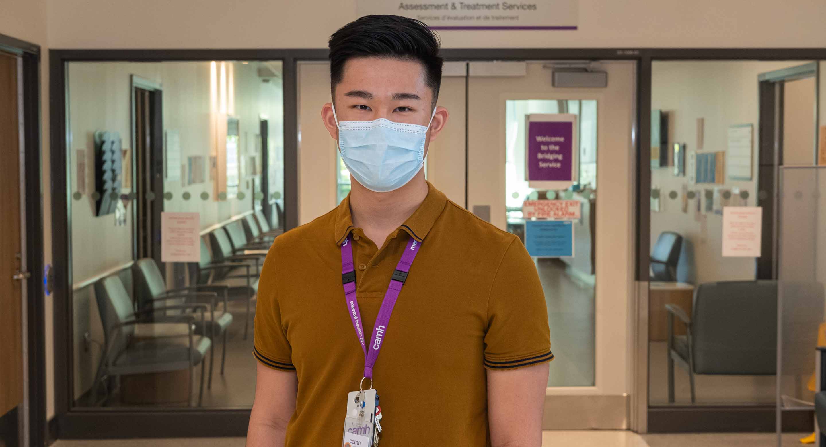 Photo of nursing student and Clinical Extern Matthew standing outside CAMH Bridging Clinic