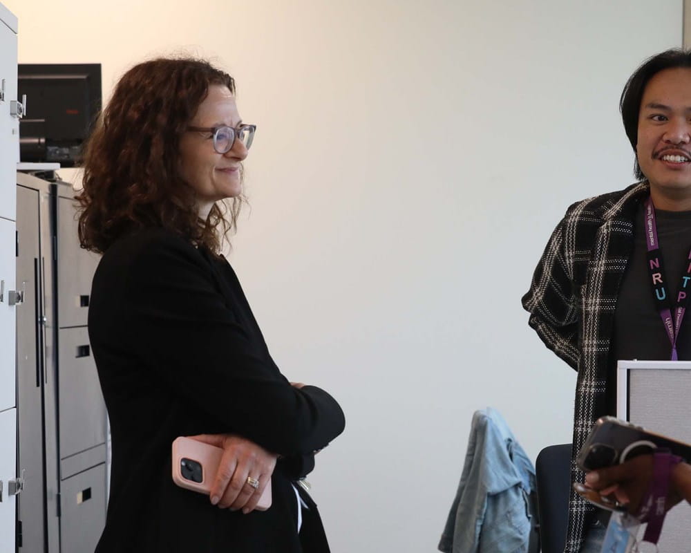 Monica Bettazzoni speaks to staff at CAMH