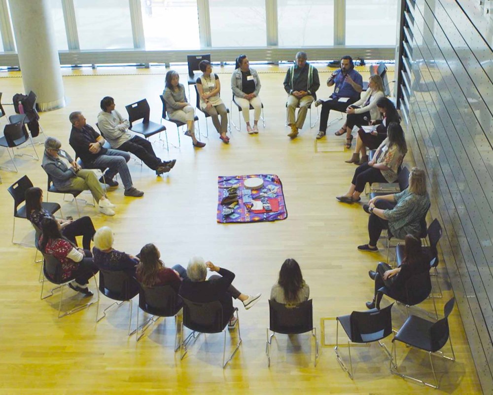 A circle of participants at the event