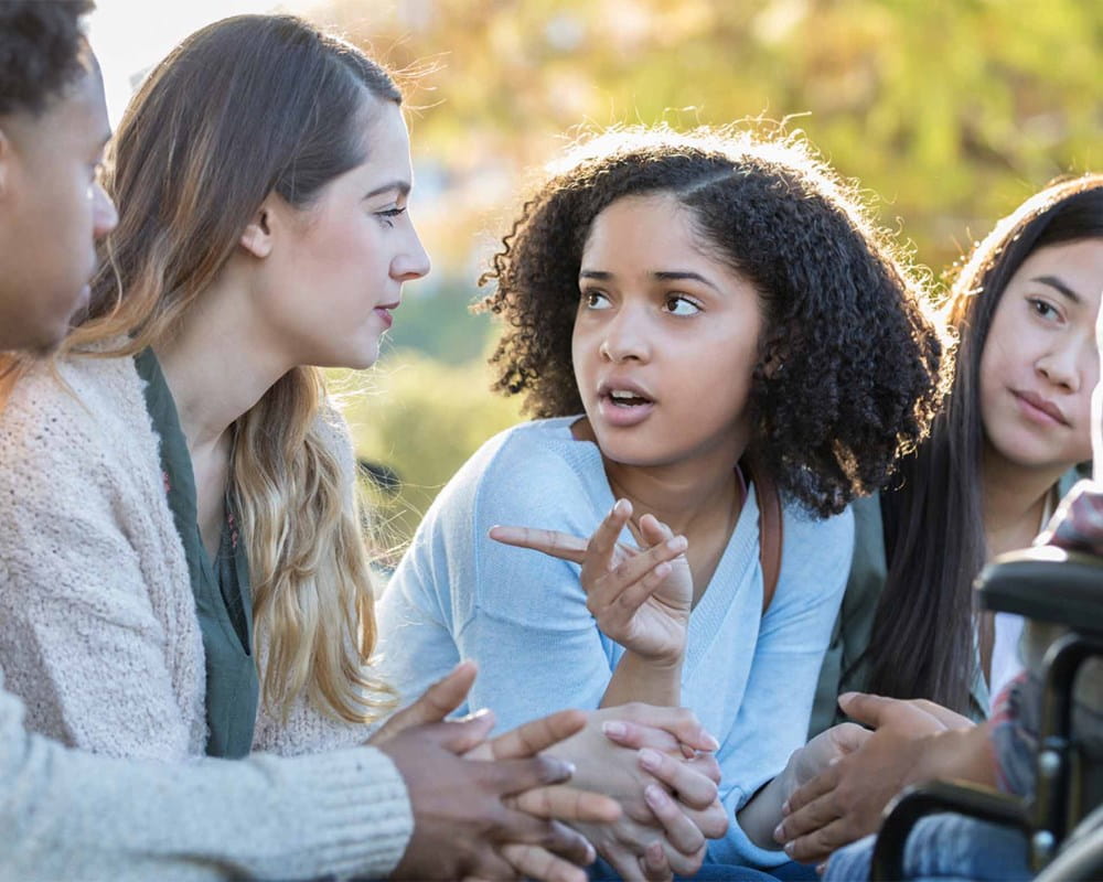 Group of youth talking