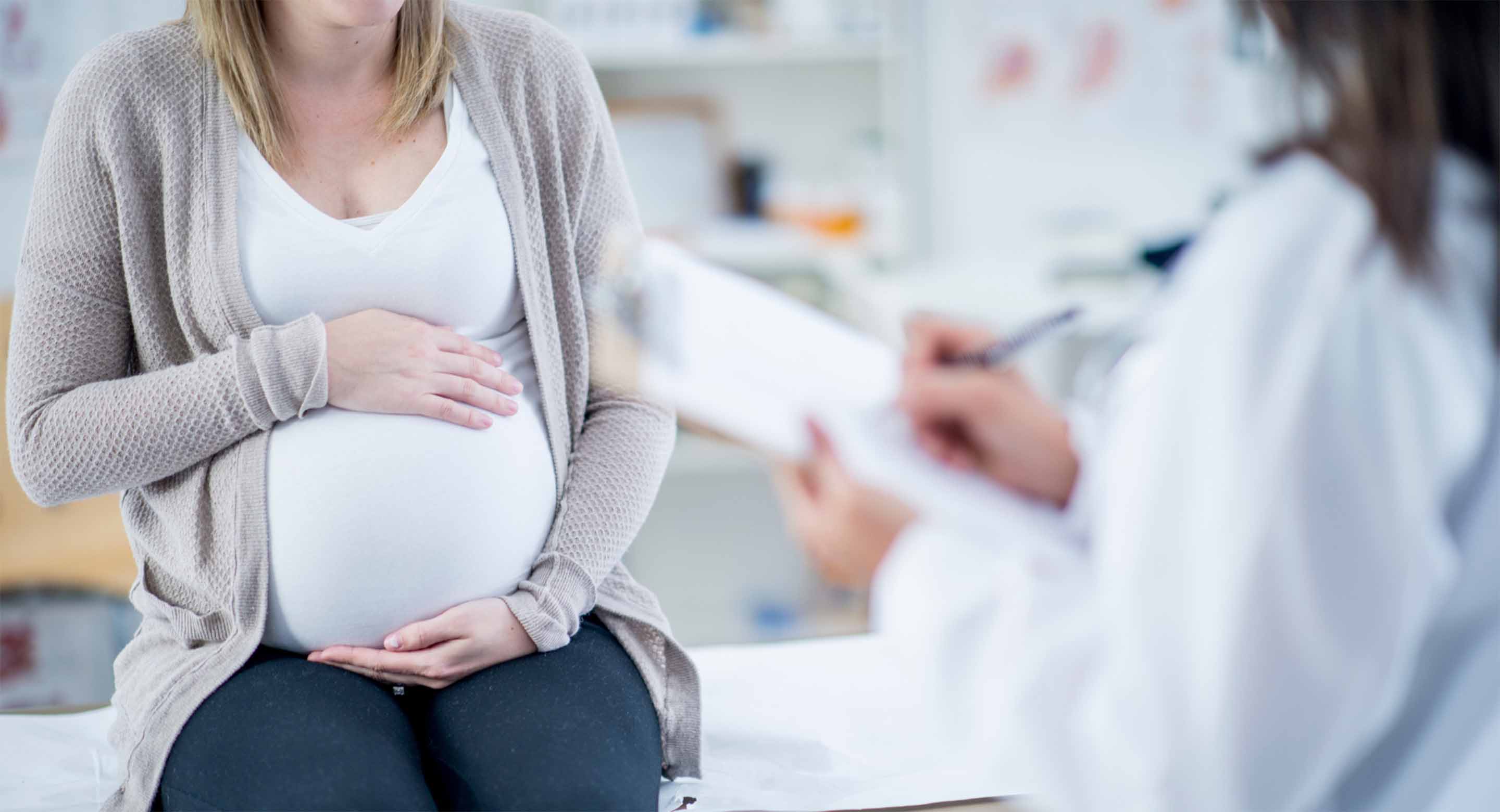 Pregnant woman in a doctor's office